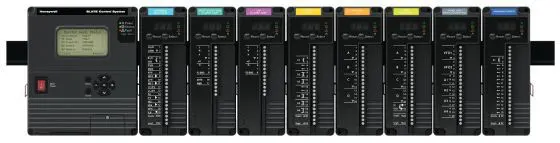 Programmable logic controller with multiple modules.
